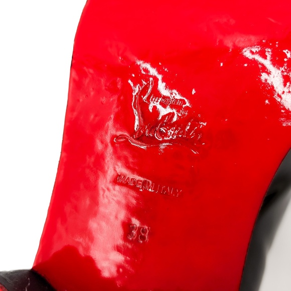 Christian Louboutin Black Patent Leather Calf Hair Bow Loafers Flats EU 38 - Picture 7 of 8